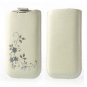 PouchFodral till Apple iPhone 6 / 6S  / Samsung Galaxy S4 - Floral Vit