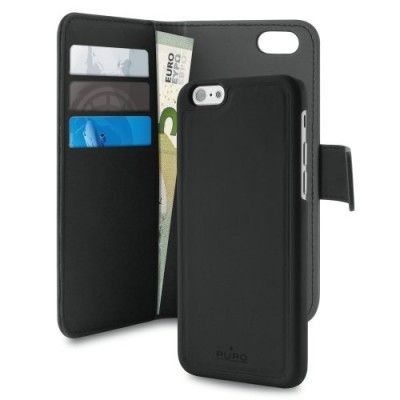 Puro Plånboksfodral med magnetisk skal Apple iPhone 6(S) Plus - Svart