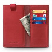 Qialino Universal Pouch Wallet i äkta läder - Röd