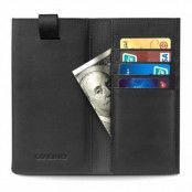 Qialino Universal Pouch Wallet i äkta läder - Svart
