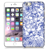 Skal till Apple iPhone 6 / 6S - Blommor - Blå/Vit