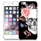Skal till Apple iPhone 6 / 6S Plus - Blommig dödskalle - Svart