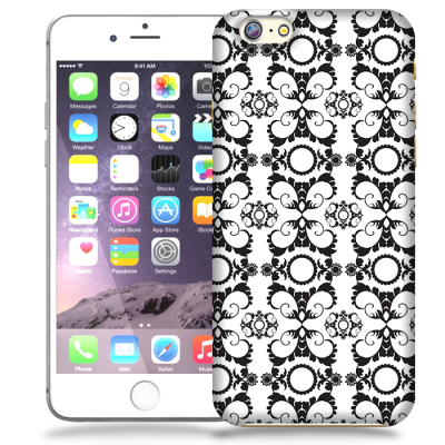 Skal till Apple iPhone 6(S) Plus - Mönstrad tapet - Vit/Svart