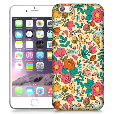 Skal till Apple iPhone 6 / 6S - Retro Blommor - Beige