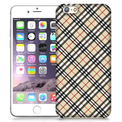 Skal till Apple iPhone 6 / 6S - Rutig diagonal - Beige