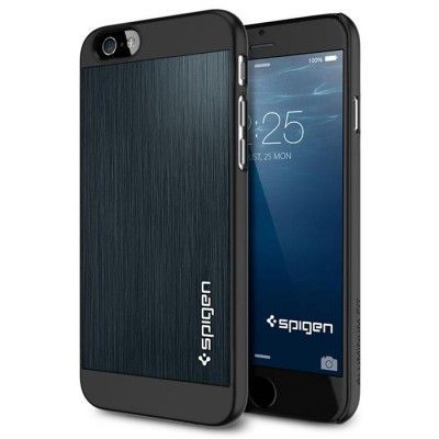 SPIGEN Aluminium Fit Skal till Apple iPhone 6 (Metal Slate)