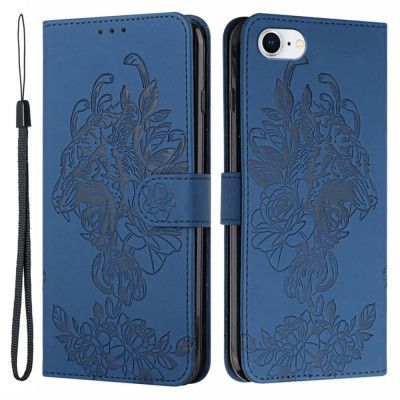 Tiger Flower Plånboksfodral till iPhone 6/6S/7/8/SE 2020 - Blå