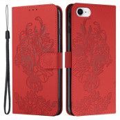 Tiger Flower Plånboksfodral till iPhone 6/6S/7/8/SE 2020 - Röd