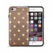 Tough mobilskal till Apple iPhone 6(S) Plus - Canvas Polka - Guld/Brun