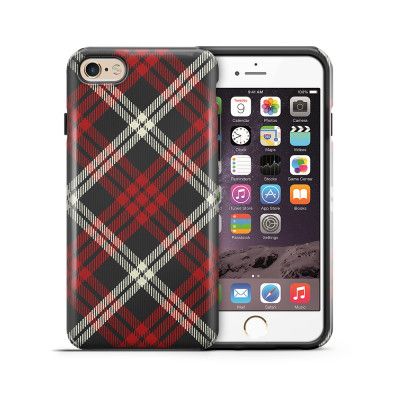 Tough mobilskal till Apple iPhone 6(S) - Rutig - Röd