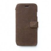 Zenus Vintage Diary Äkta Läder Plånboksfodral till Apple iPhone 6 - Mörk Brun