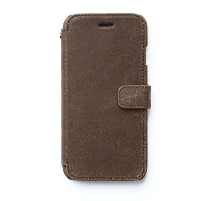 Zenus Vintage Diary Äkta Läder Plånboksfodral till Apple iPhone 6 - Mörk Brun