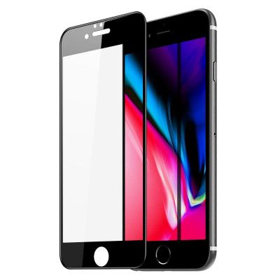 [1-PACK] Härdat Glas Skärmskydd iPhone 8 Plus / iPhone 7 Plus - Svart