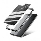 Fashion mobilskal till Apple iPhone 7 Plus - Black Striped Marbl