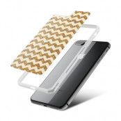 Fashion mobilskal till Apple iPhone 7 Plus - Ränder - Guld/Beige