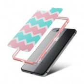 Fashion mobilskal till Apple iPhone 7 Plus - Ränder - Mint/Rosa