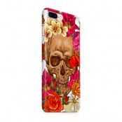 Skal till Apple iPhone 7 Plus - Dödskalle - Blommor