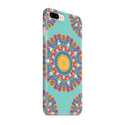 Skal till Apple iPhone 7 Plus - Blommigt mönster - Turkos