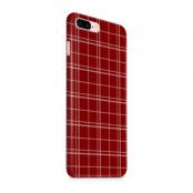 Skal till Apple iPhone 7 Plus - Sömmar - Rutmönster Röd