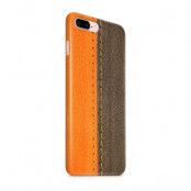 Skal till Apple iPhone 7 Plus - Läder - Orange/Brun