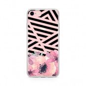 Skal till Apple iPhone 7 Plus - Stripes and flowers