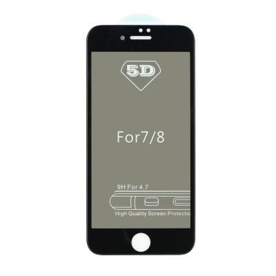 5D Härdat Glas till iPhone 7/8 Privacy Svart
