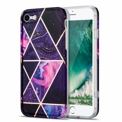 BOOM - Grid skal till iPhone 7/8/SE 2020 - Lila Marmor