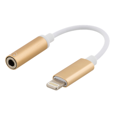 Epzi Lightning till 3,5 mm adapter, aluminium skal, Guld