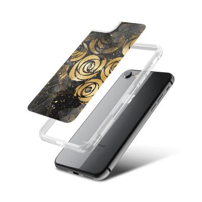 Fashion mobilskal till Apple iPhone 7 - Gold flowers