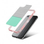 Fashion mobilskal till Apple iPhone 7 - Ränder - Mint/Svart