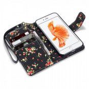 Floral Plånboksfodral till iPhone 7 - Svart