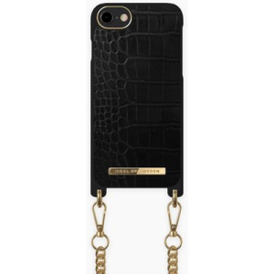 IDEAL PHONE NECKLACE CASE IPHON E 6/6S/7/8/SE JET BLACK CROCO