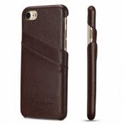 iPhone 7/8/SE 2020 Leather Series Mobilskal Kortfickor Äkta Läder Brun