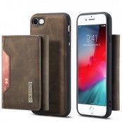 iPhone 7/8/SE 2020 Skal DG.MING Magnetic Tri-fold Wallet Med Kickstand - Coffee