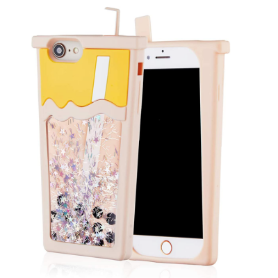 iPhone 7/8/SE(2020/2022) Mobilskal Boba Milk Tea Glitter - Rosa