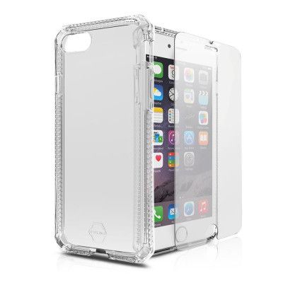 Itskins Spectrum 3D Combo Skal till iPhone 8/7 (Clear) + Tempered Glass