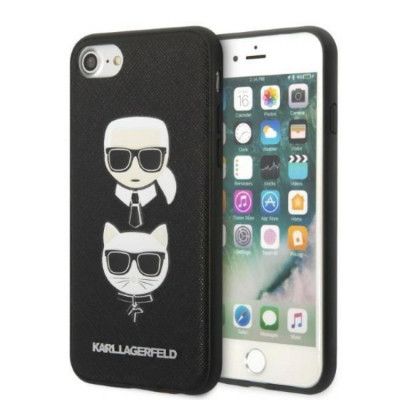 Karl Lagerfeld iPhone 7/8/SE Skal Saffiano Ikonik Karl & Choupette Head