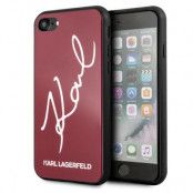Karl Lagerfeld Skal iPhone 7/8/SE 2020 Signature Glitter - Röd