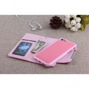 Litchi Detachable Plånboksfodral till iPhone 7 - Rosa
