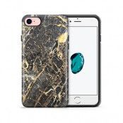Tough mobilskal till Apple iPhone 7/8 - Marble - Svart/Gul