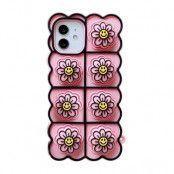 Smiley Flower Pop it Fidget Skal till iPhone 7/8/SE 2020 - Rosa