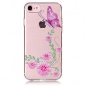 TPU Mobilskal iPhone 7 - Rosa Fjäril