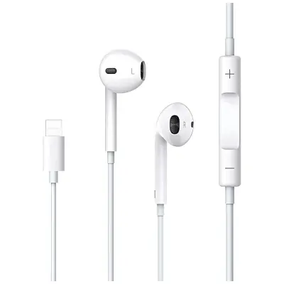 USAMS EP-24 Hörlurar Stereo Lightning iPhone 7–XS Max - Vit