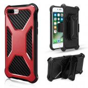 2-in-1 iPhone 8 Plus / 7 Plus mobilskal med bältesfodral - Röd