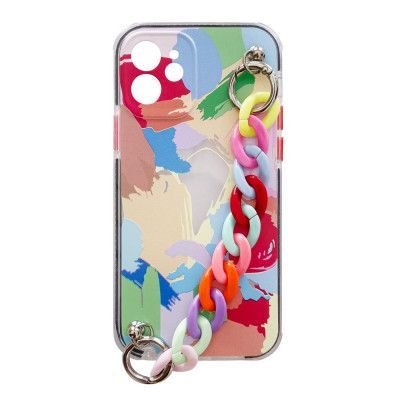 Color Gel Flexible Chain Pendant Skal iPhone 8 Plus / 7 Plus - Flerfargad