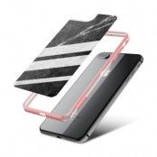 Fashion mobilskal till Apple iPhone 8 Plus - Black Striped Marbl