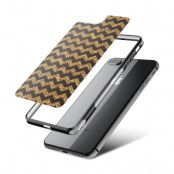 Fashion mobilskal till Apple iPhone 8 Plus - Ränder - Guld/Svart