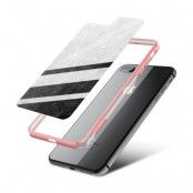 Fashion mobilskal till Apple iPhone 8 Plus - White Striped Marbl