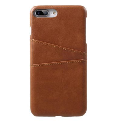 Retro Mobilskal med Kortplatser iPhone 8 Plus - Brun
