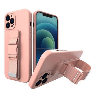 Rope Gel Airbag Skal Med Lanyard iPhone 8 Plus / 7 Plus - Rosa